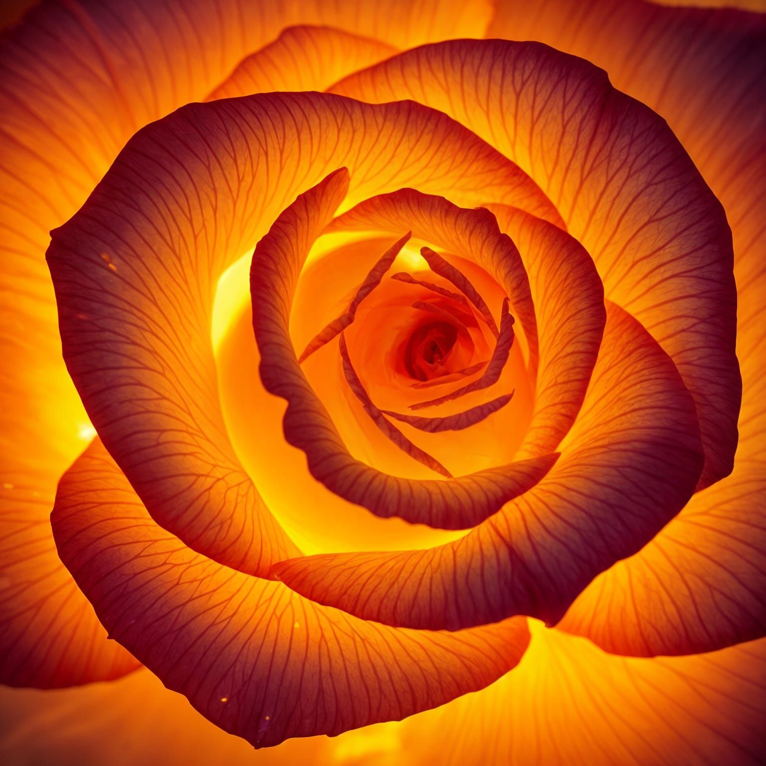 Ethereal Bioluminescent Rose in Impasto Oil