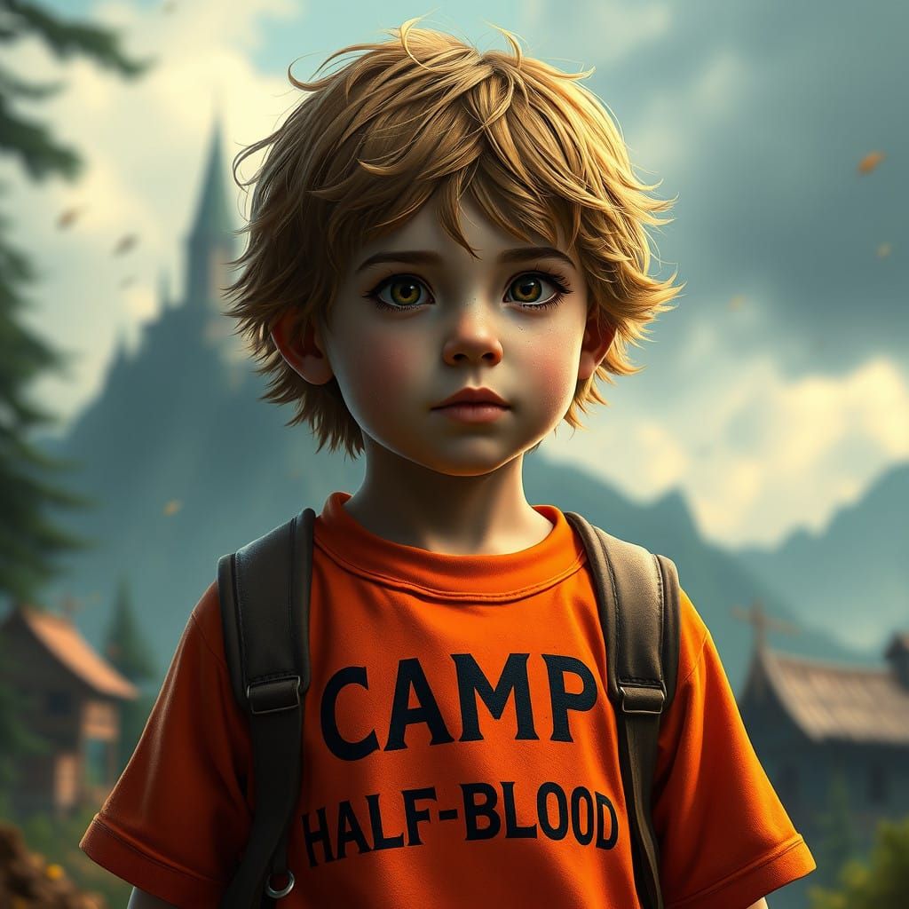 Fantastical Camp Half-Blood Scene in Vibrant Colors