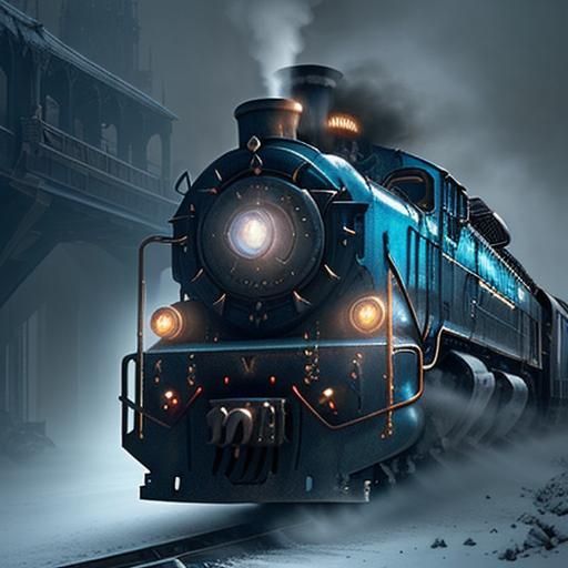 Ice Punk Train: Hyperdetailed Digital Matte Painting