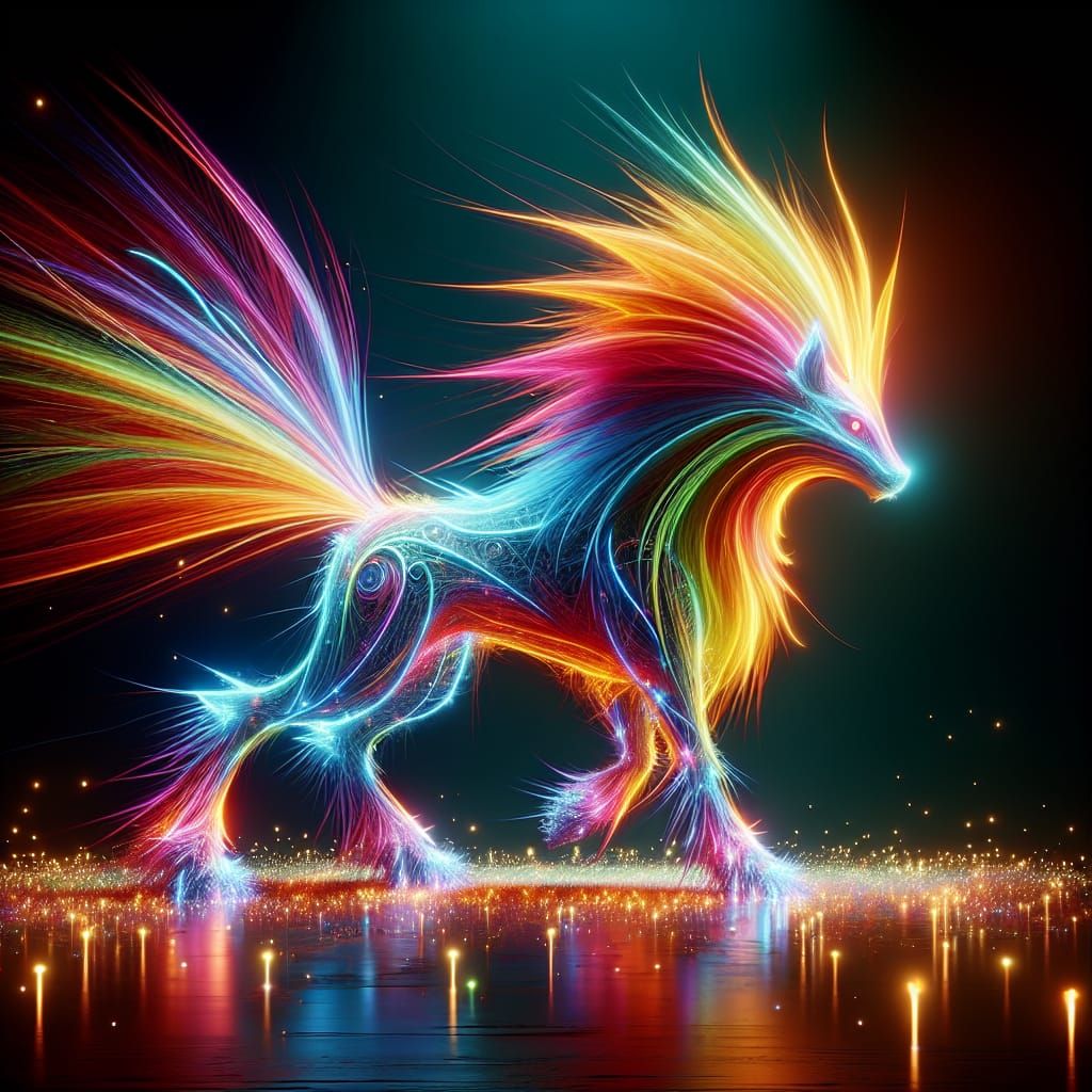 Neon Ray Fantasy Animal in HDR Lighting