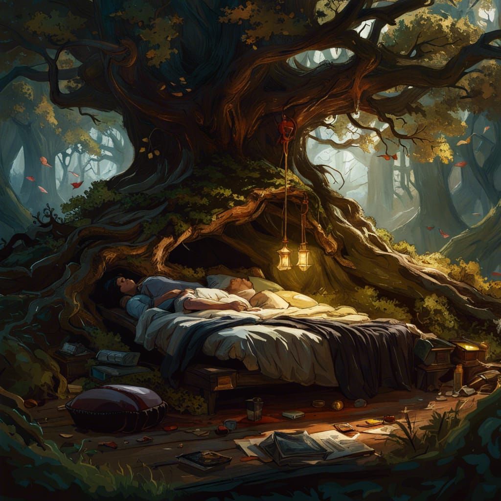 Fantasy Bedchamber Built in Mighty Oak Tree