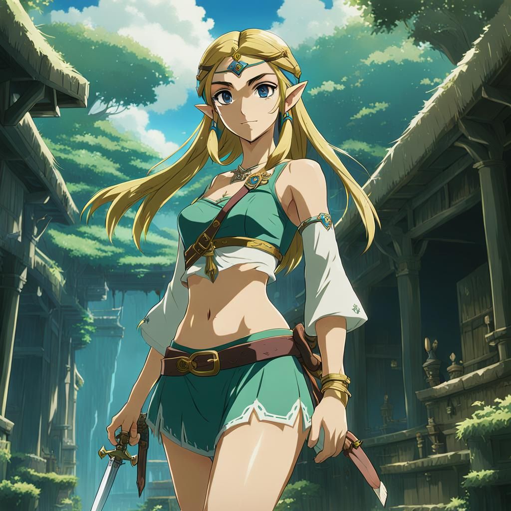 Zelda as Pirate in Anime Key Visual Style