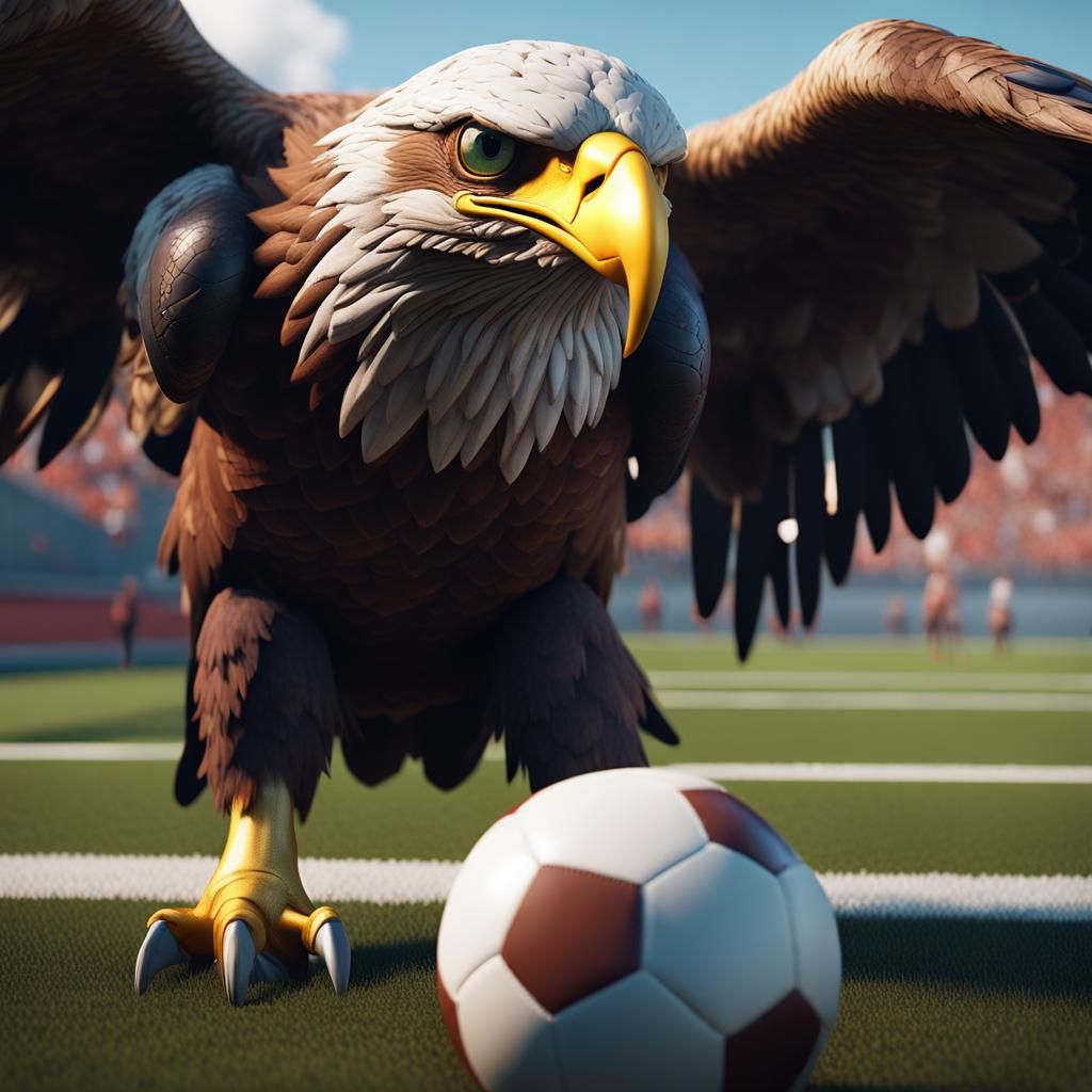 Football Player with Eagle Pride: 3D Game Cinematic