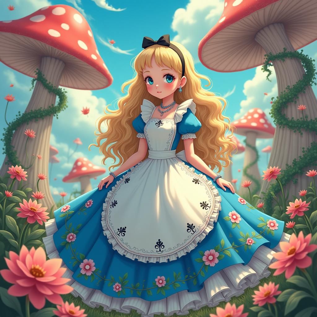 Alice in Wonderland: Whimsical Anime Fantasy