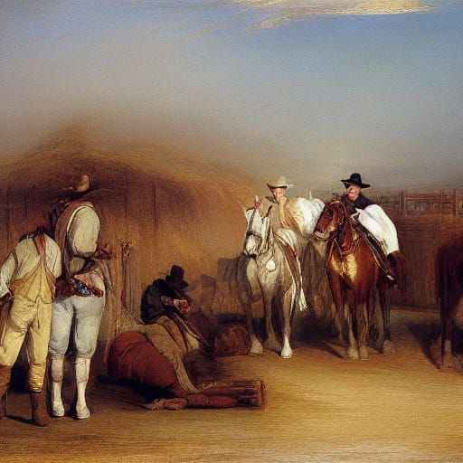 Cowboys and Cowgirls Enjoying Porridge in Turner and Blake S...