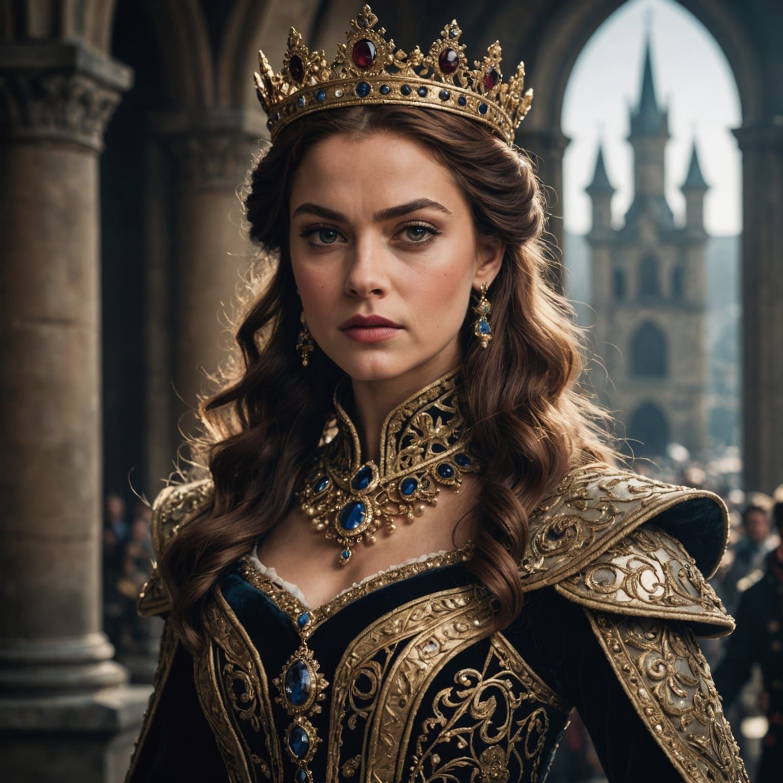 Fierce and Beautiful Young Queen Portrait