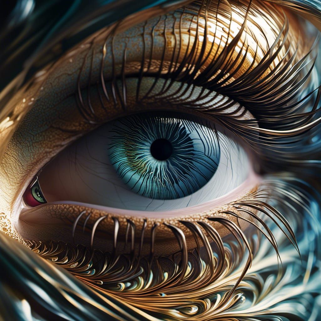 Eye Reflecting Stormy Sea as Digital Art