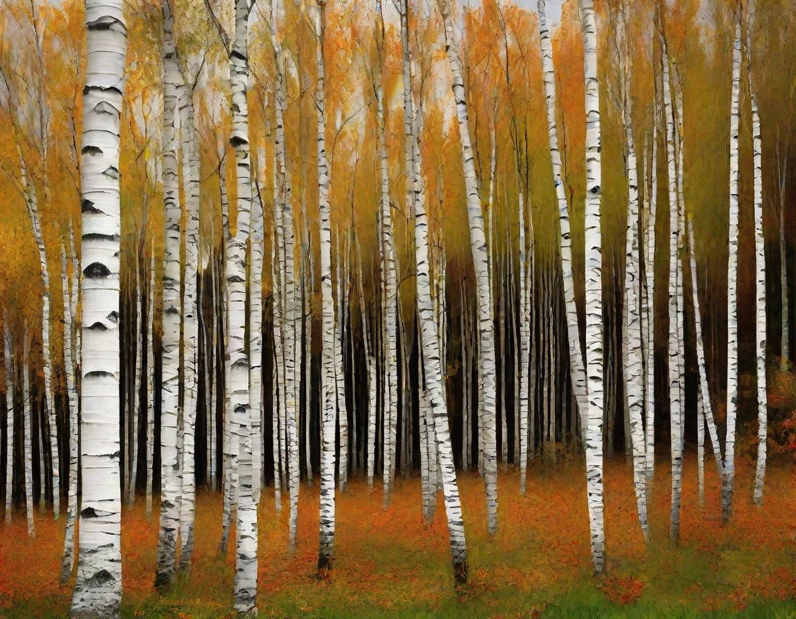 AI-Generated Image of Birch Trees