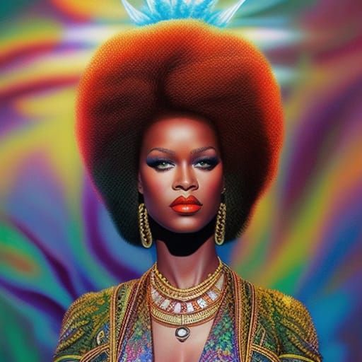 Rihanna as Marijuana Goddess in Comic Book Art