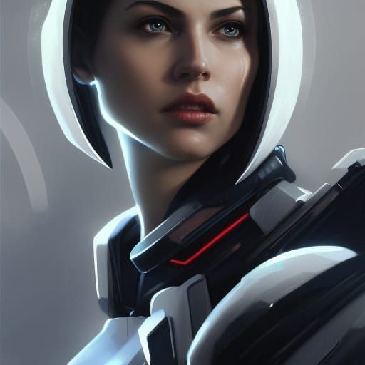 Commander Shepard Portrait in Art Nouveau Style