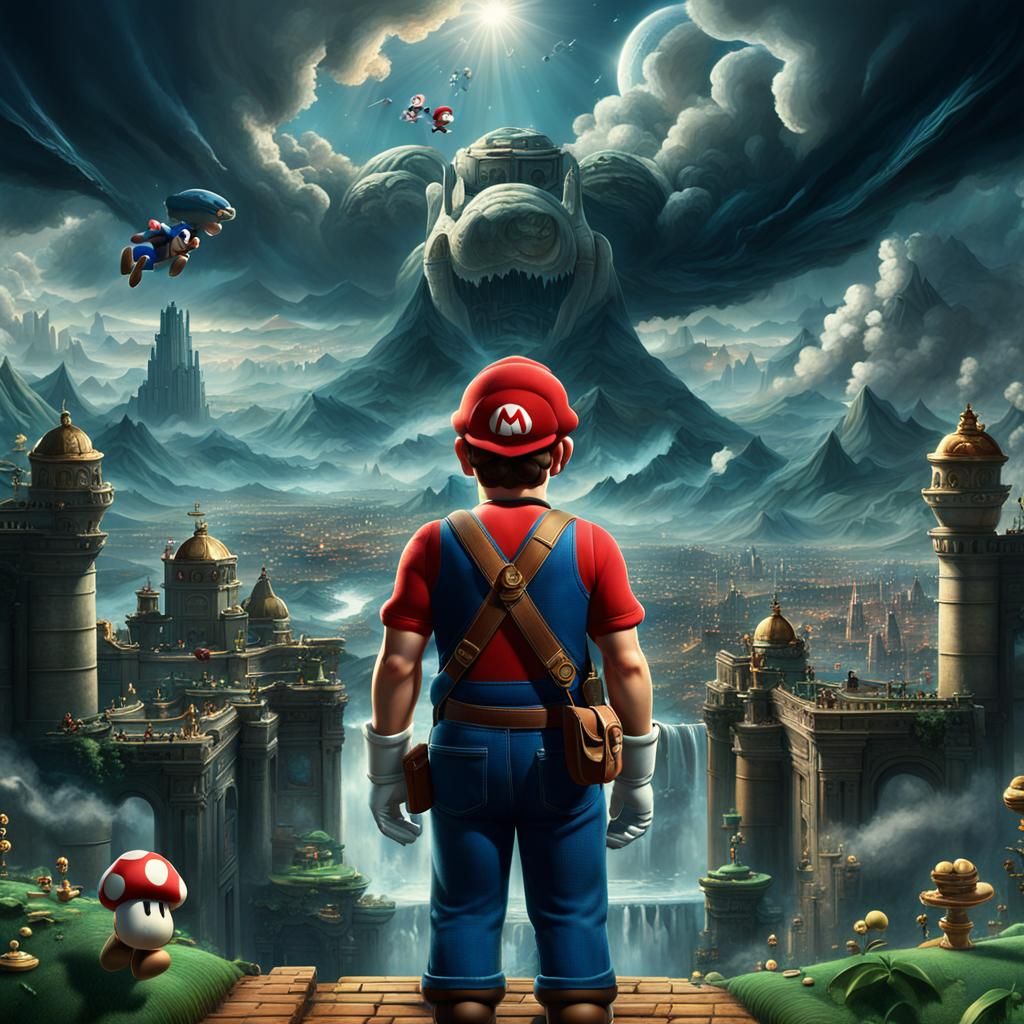 Epic Super Mario Digital Matte Painting