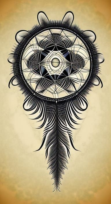 Abstract Dreamcatchers in Fractal Zentangle Style