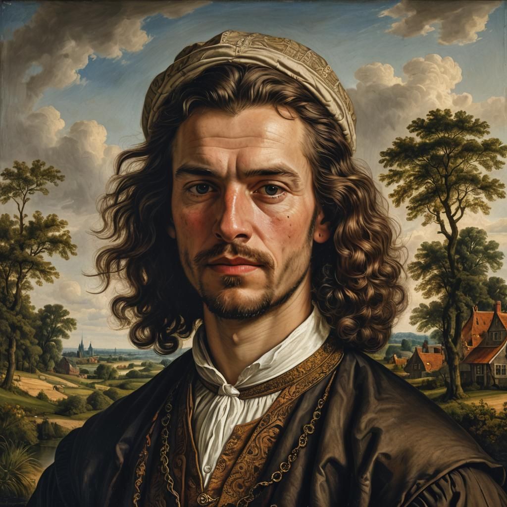 Dutch Golden Age Portrait of a Man in Landscape