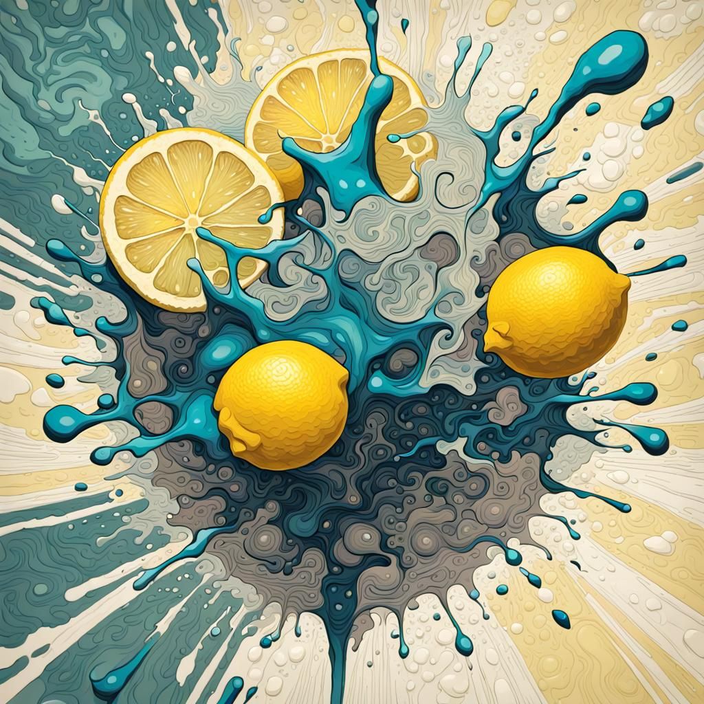Fractal Lemonade Art in Ukiyo-e Style