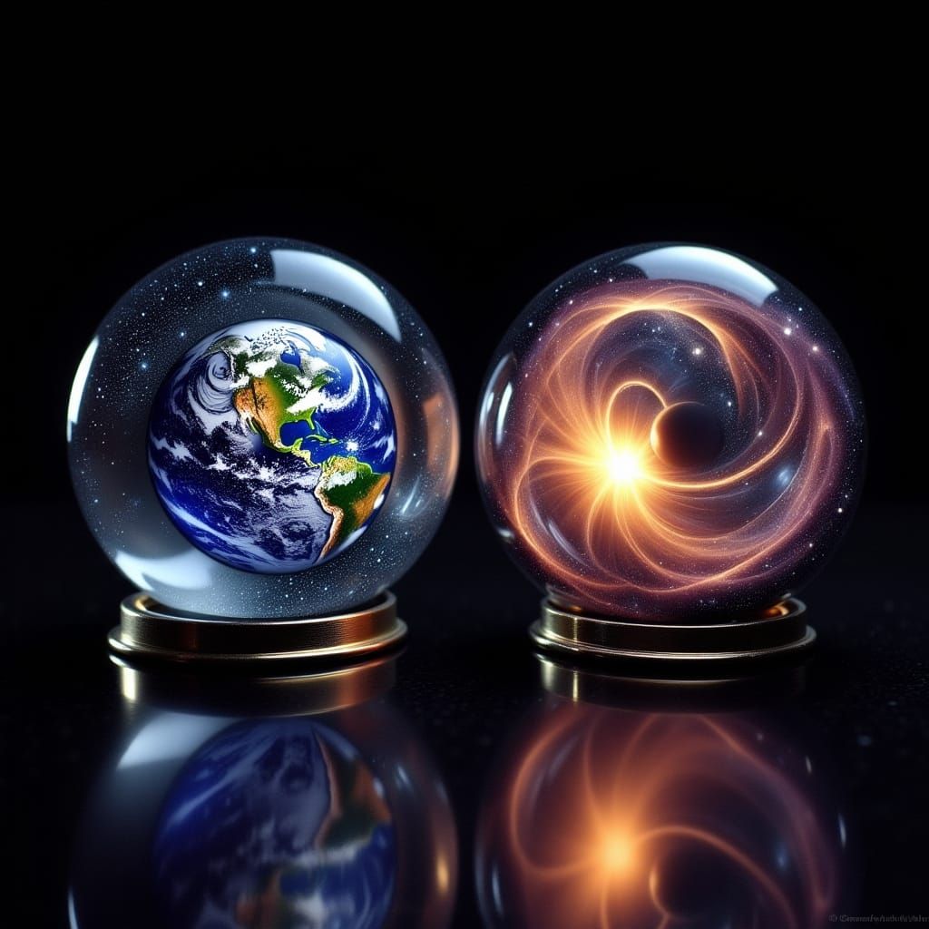 Earth and Universe Spheres in Silent Dialogue