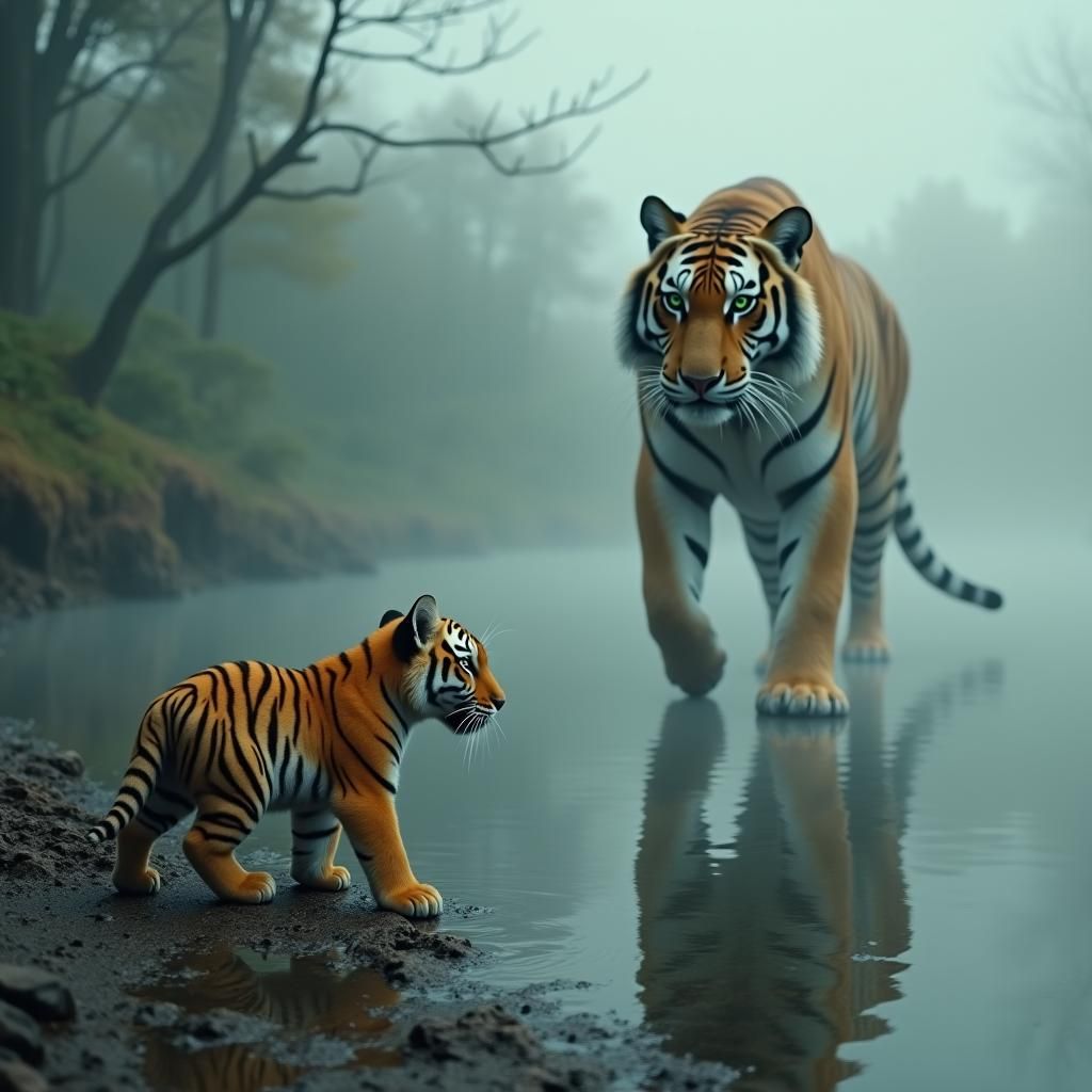 Baby Tiger Meets Future Self by Misty Lake