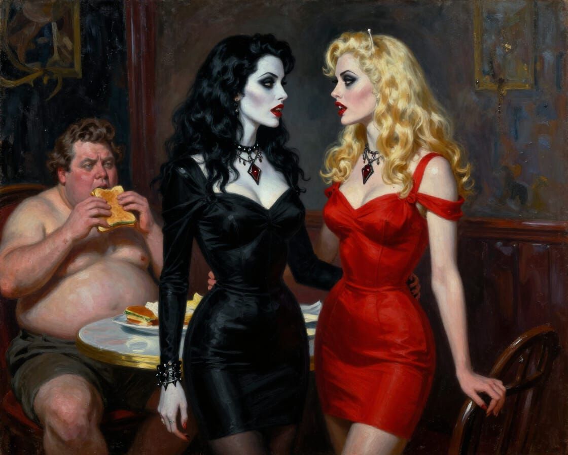 Gothic Vampire Women in 1950s Los Angeles