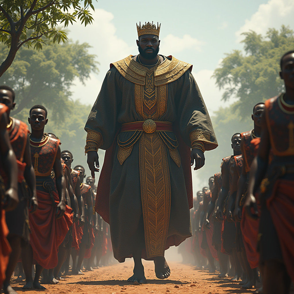 Nigerian Prince in Regal Splendor: A Matte Painting