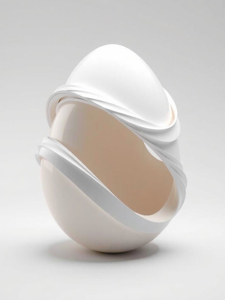 Futuristic Egg Sculpture in Polished Resin