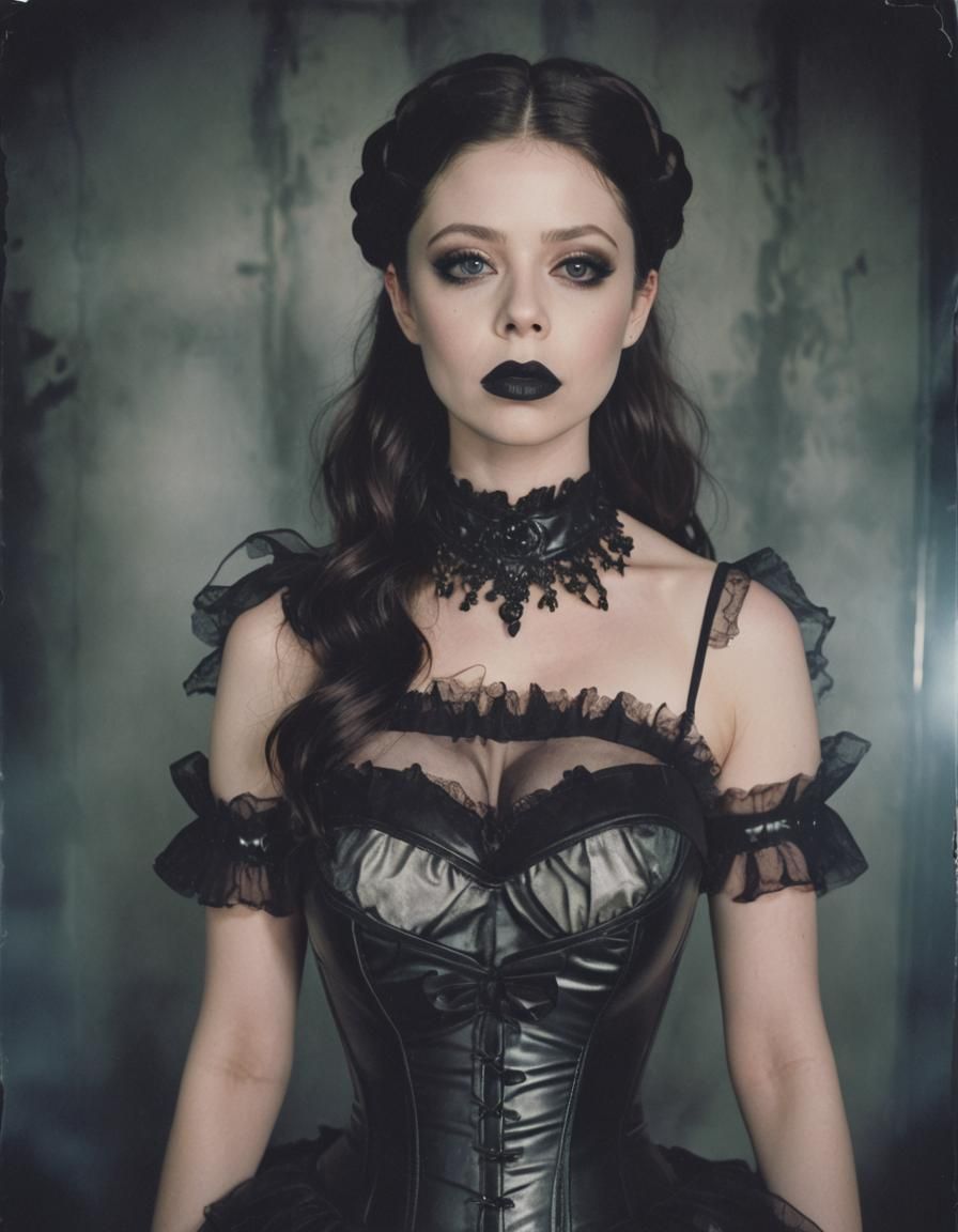 Gothic Portrait of a Woman in Latex Dress