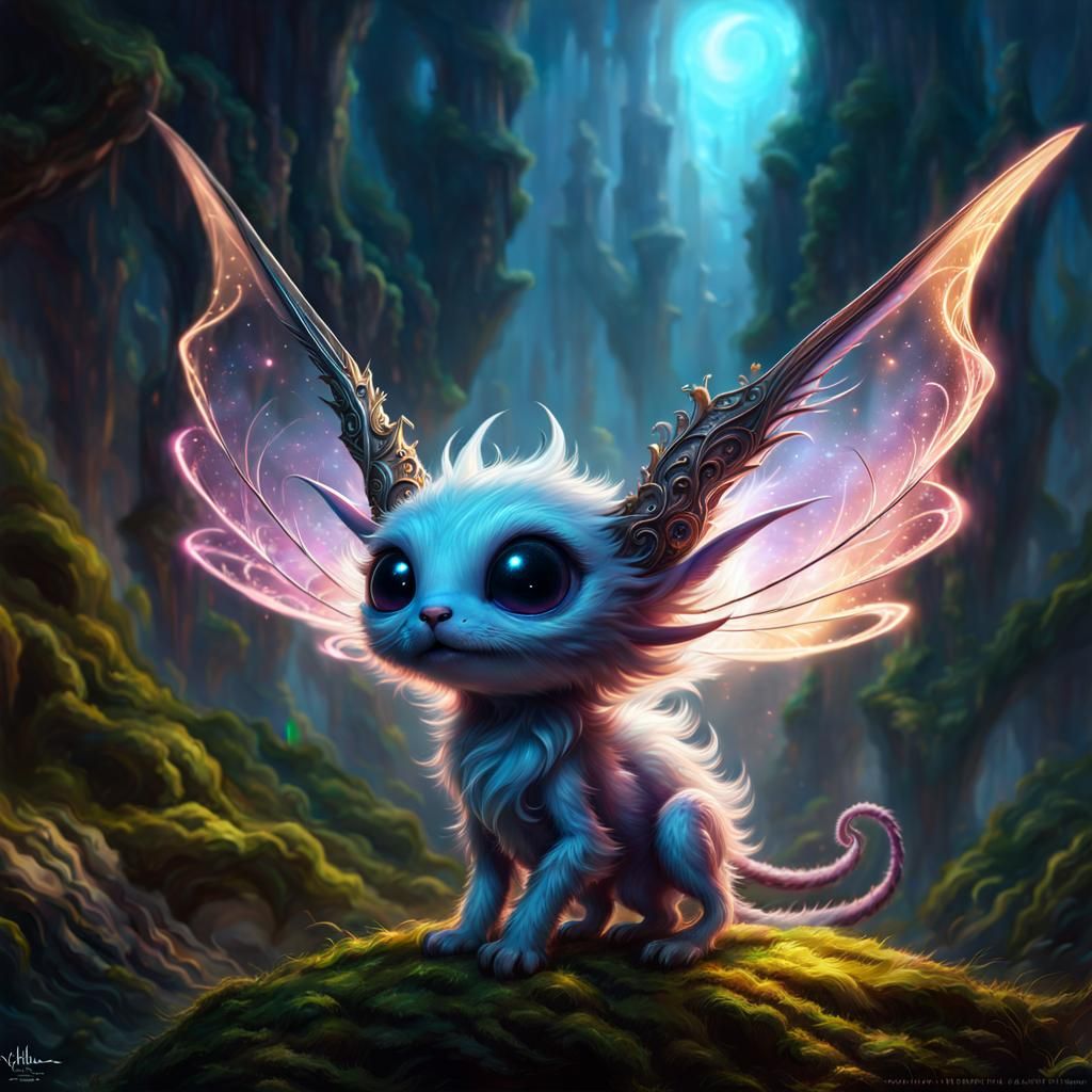 Winged Alien Creature in Fantasycore Style