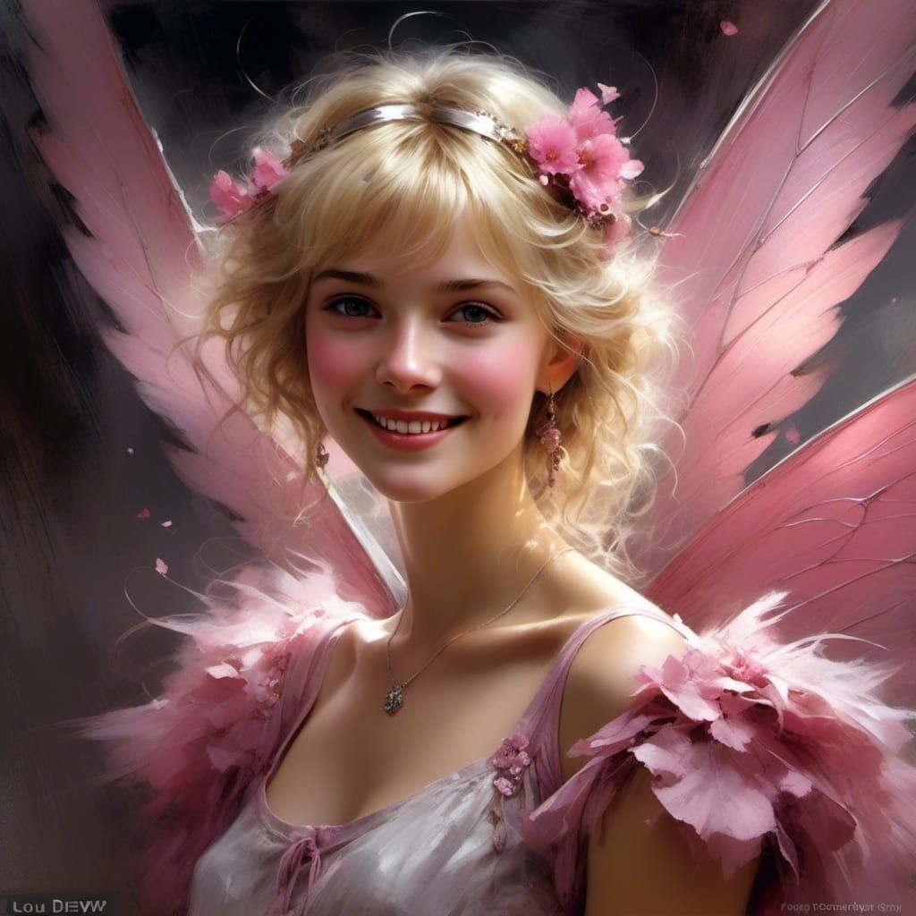 Radiant Fairy with Silver Dress in Rococo Style