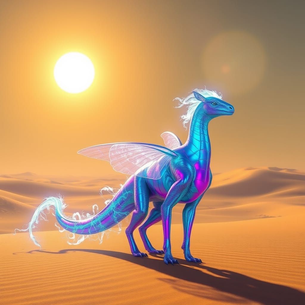 Electric Desert Creature in Hyper-Realistic Futuristic Style