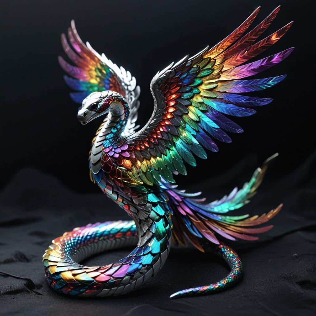Platinum Angel Winged Serpent Goddess