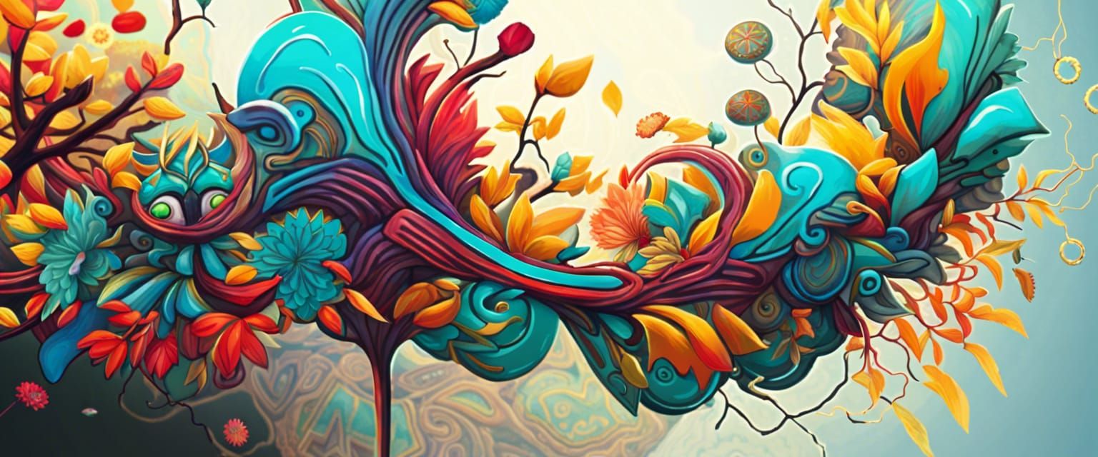 Celtic Tree Wizard with Runes in 3D Graphics