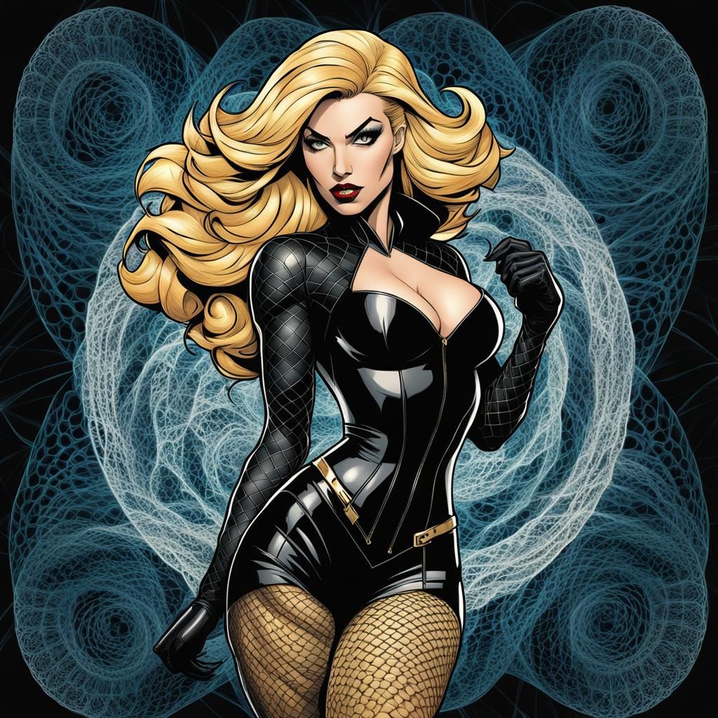 Black Canary Bombshell Pinup in DC Comics Style