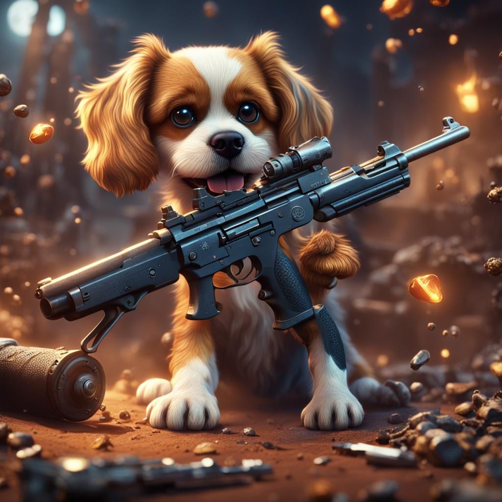Dog Targeted in Detailed Matte Painting