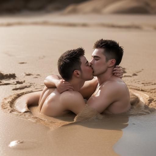 Passionate Kiss in Quicksand: A Photographic Study