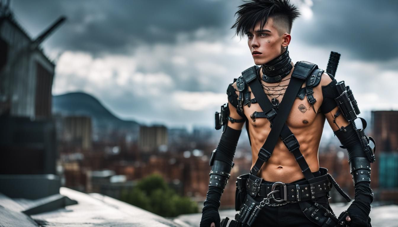 Punk warrior boy