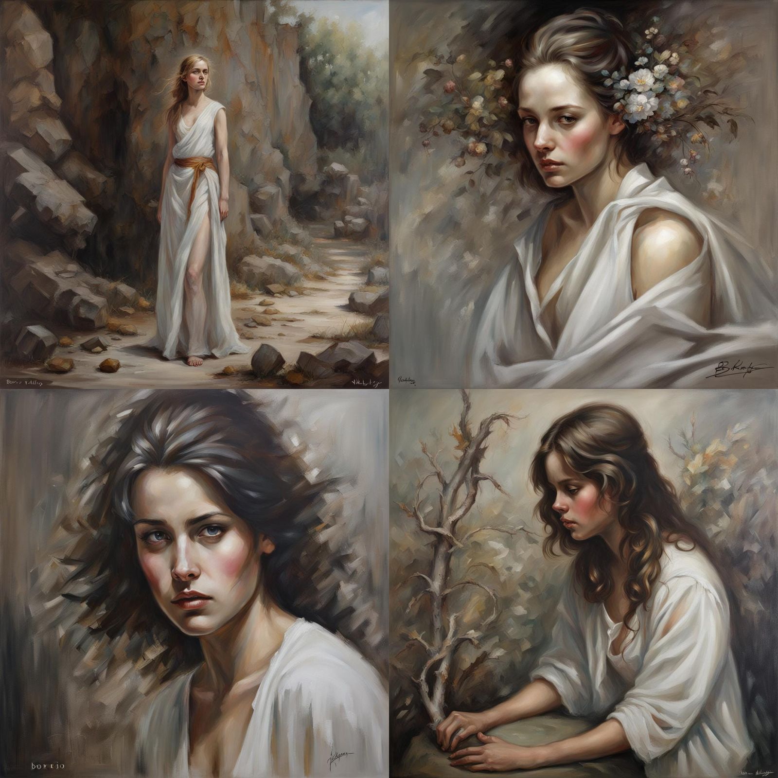 Heroic Barbarian Warrior in Fantasy Illustration Style