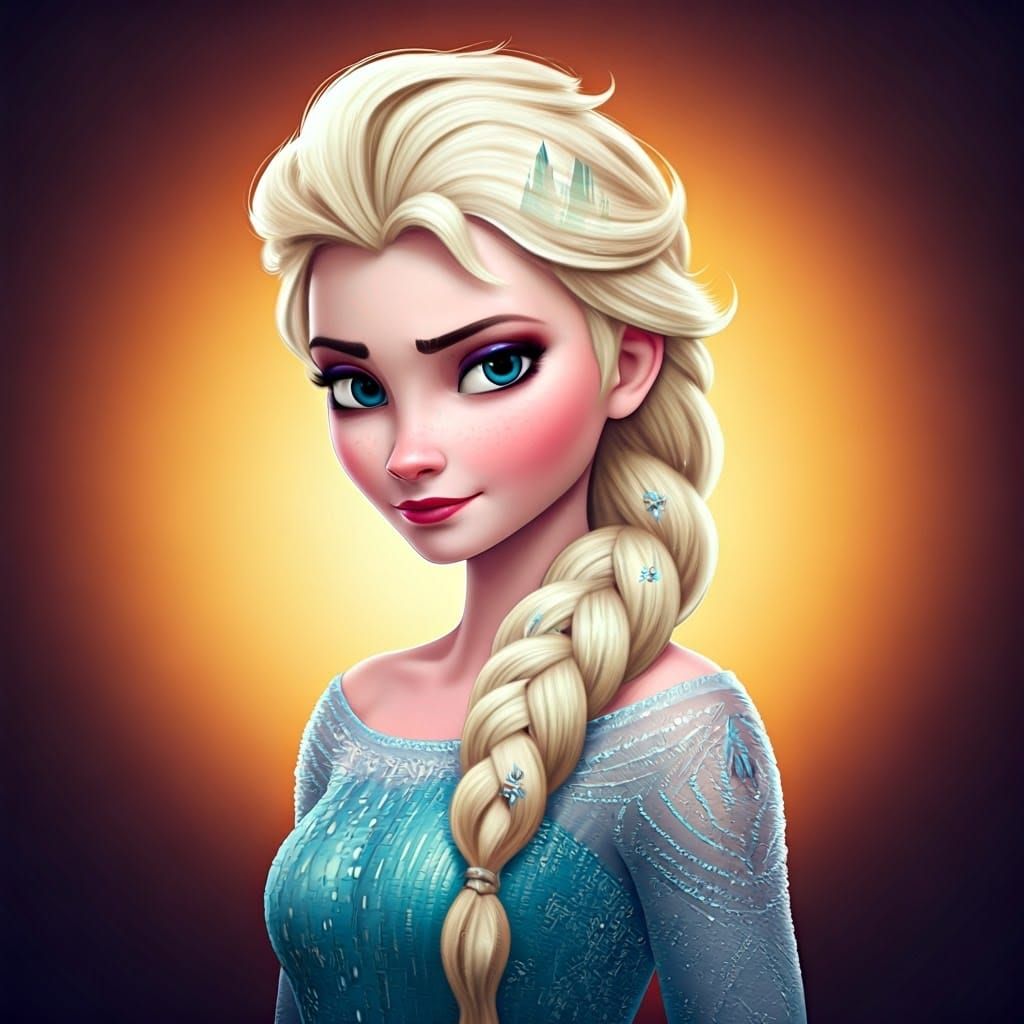 Elsa's Majestic Double Exposure Portrait