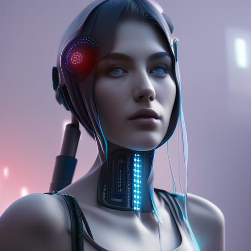 Hyperrealistic Cyberpunk Girl Concept Art