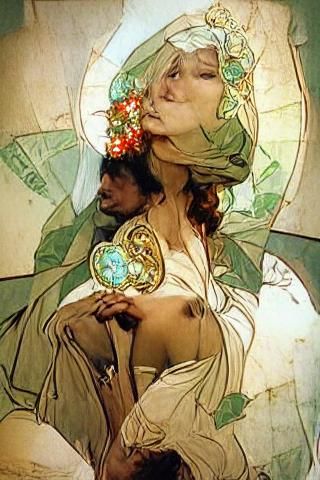 Art Nouveau Image in Alphonse Mucha Style