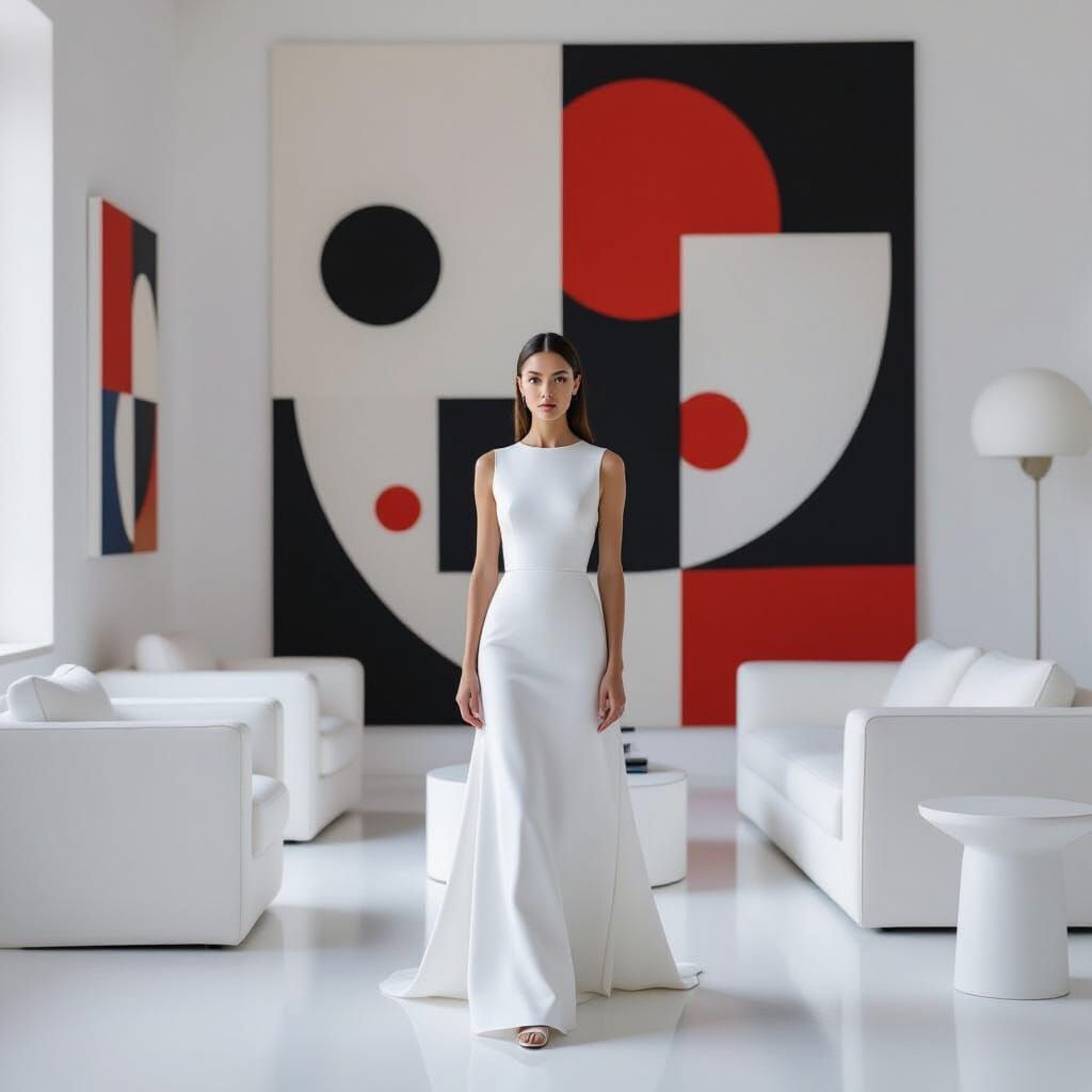 Minimalist White Room Scene in Minimalist Style