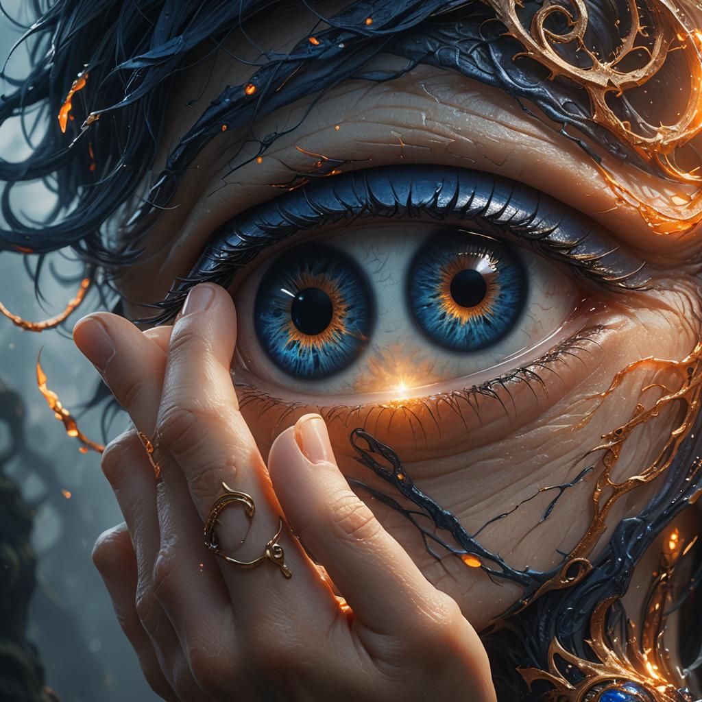 Hand Gripping Eye: Fantasy Concept Art