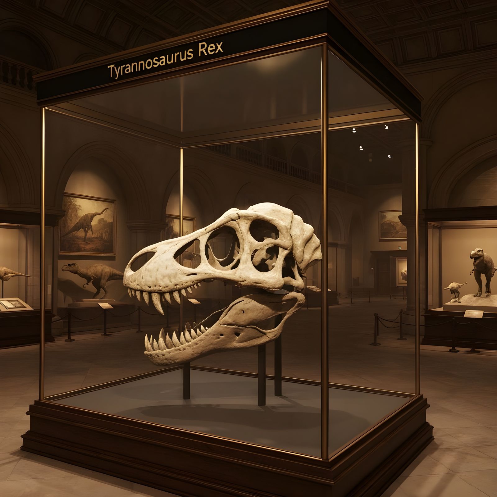 Tyrannosaurus Rex Fossil Display in Paleontology Museum