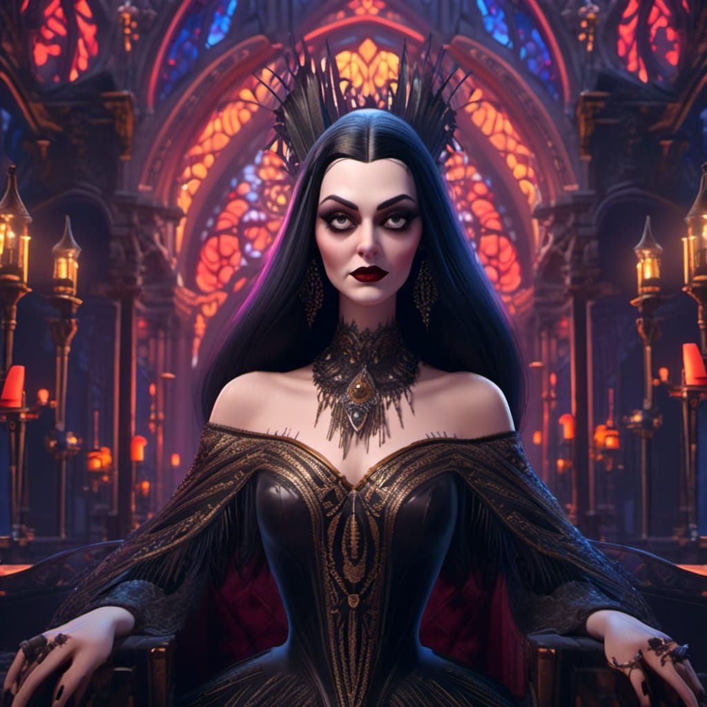 Morticia Addams Portrait in Artgerm Style