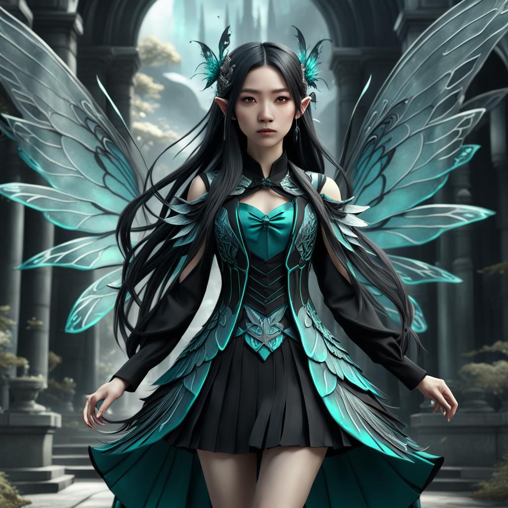 Teenage Girl with Fairy Wings: Fantasy Concept Art