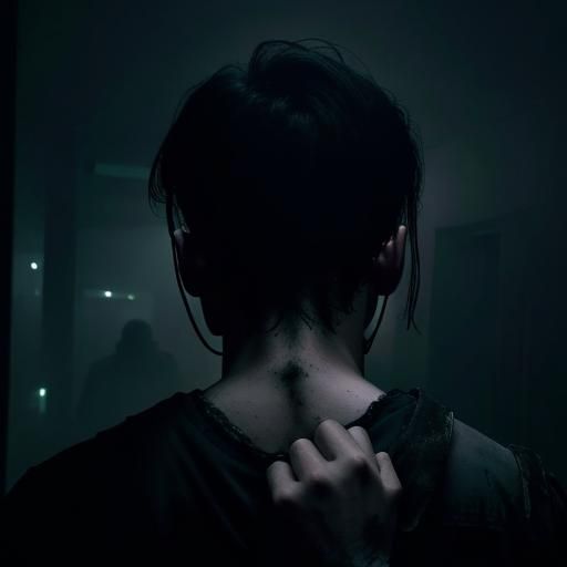 Eerie Ghostly Touch in Abandoned Hospital: Horror Noir