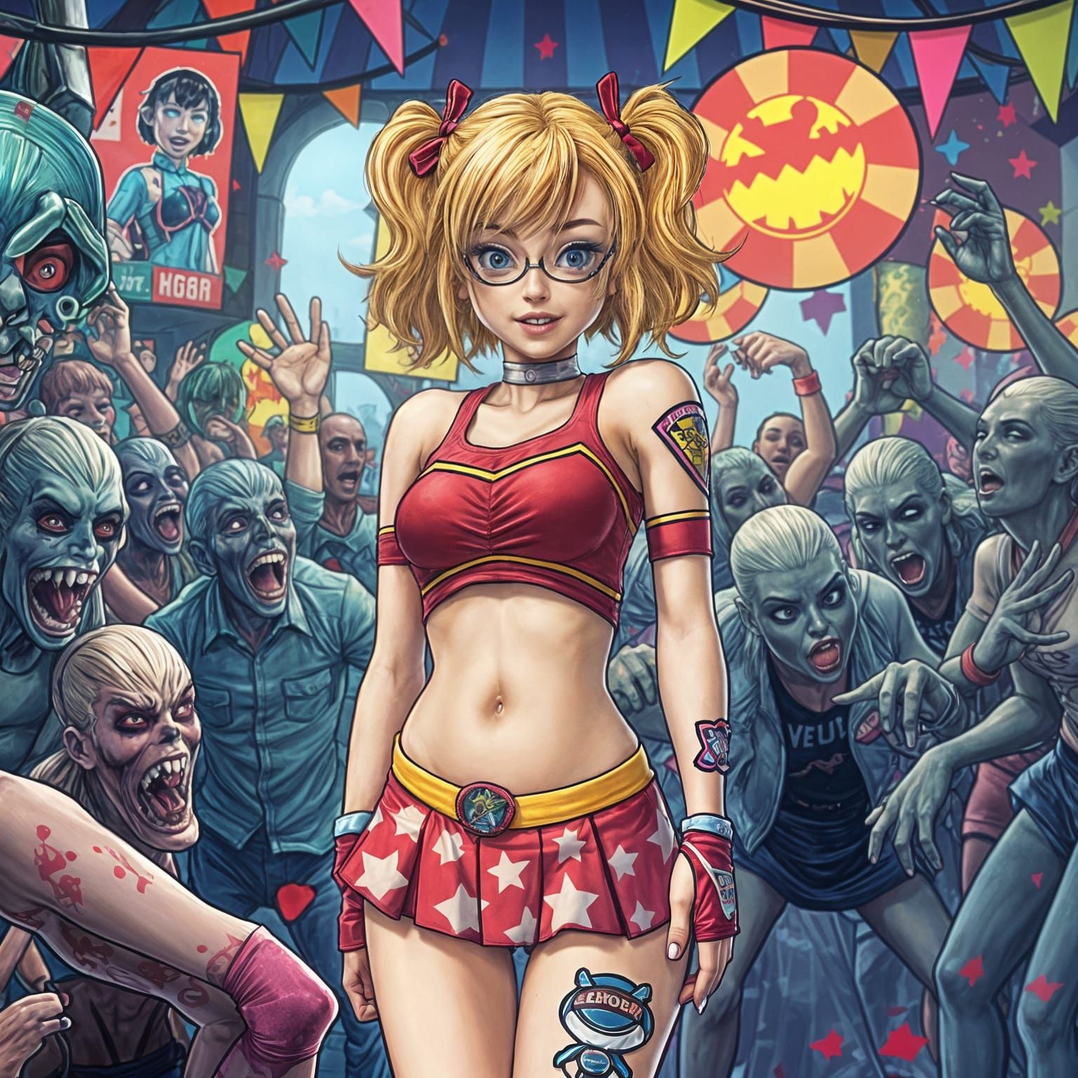 Juliet Starling at Zombie Party, Otomo-Inspired Art