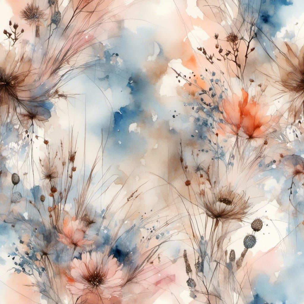 Desert Blooms in Watercolor Dreamscape