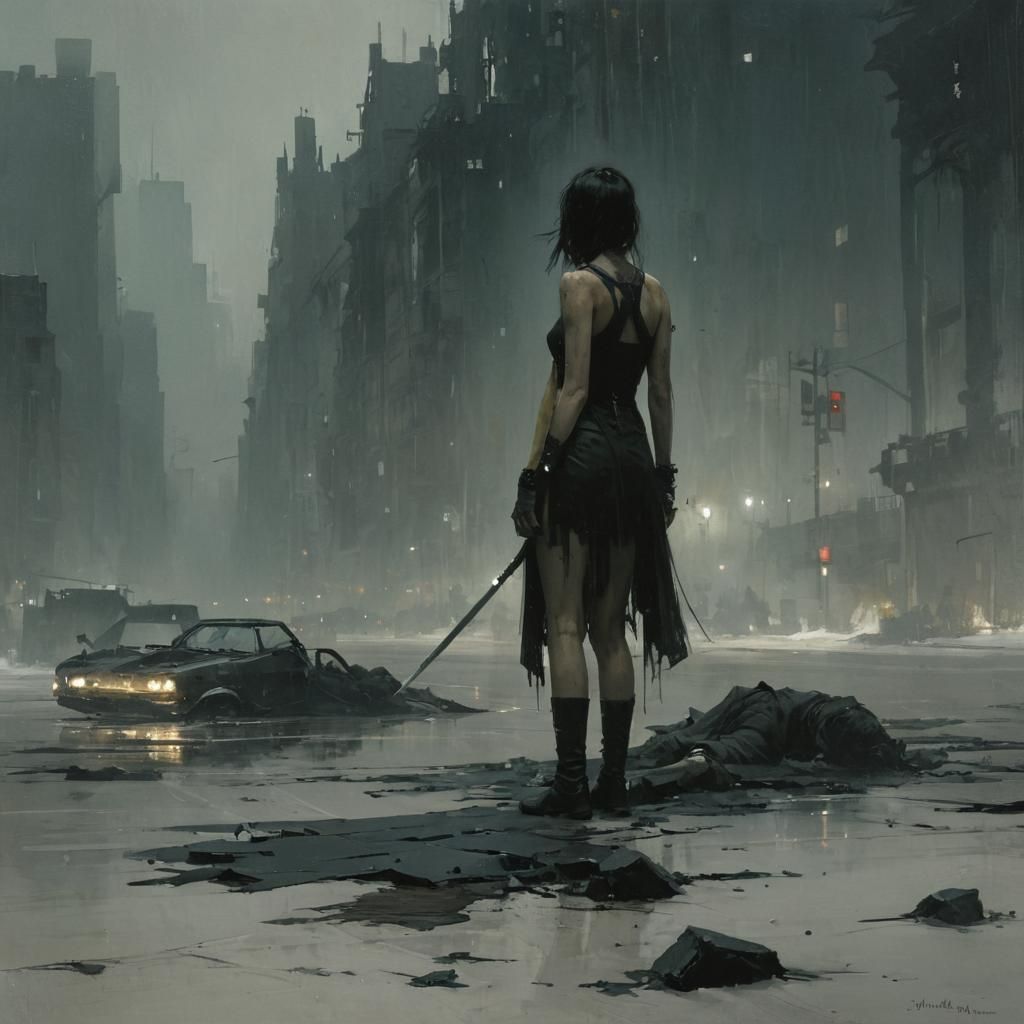 Grimdark Cityscape as Impasto Painting