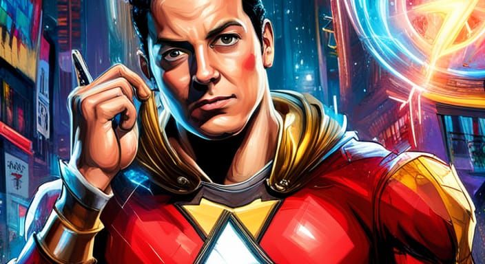 Shazam DC Hero in Graffiti Splash Art Style