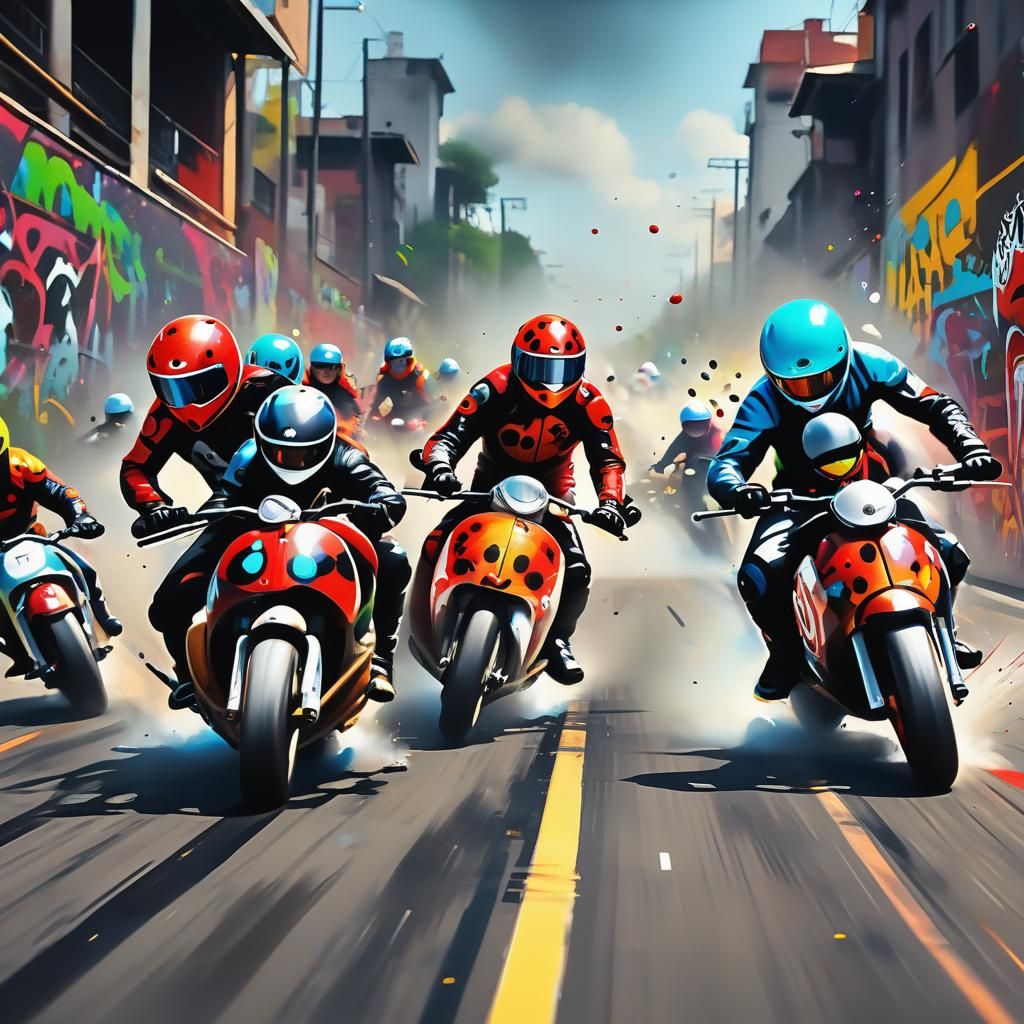 Ladybug Racing Team: Vibrant Street Art