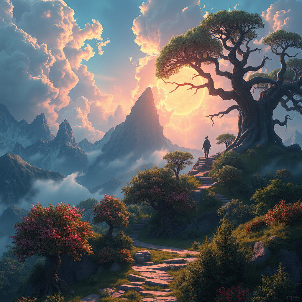 Fantasy Landscape Concept Art in Detailed Matte Painting Sty...