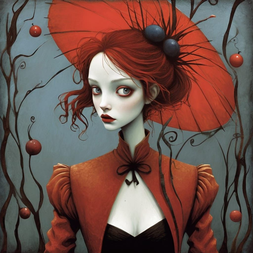 Dark Fantasy Art in Mixed Illustration Style